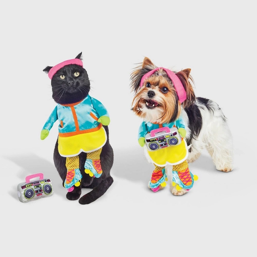 Retro Skater Cat and Dog Frontal Costume -L